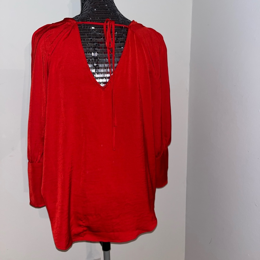 Red Buttoned Express Blouse - image 3